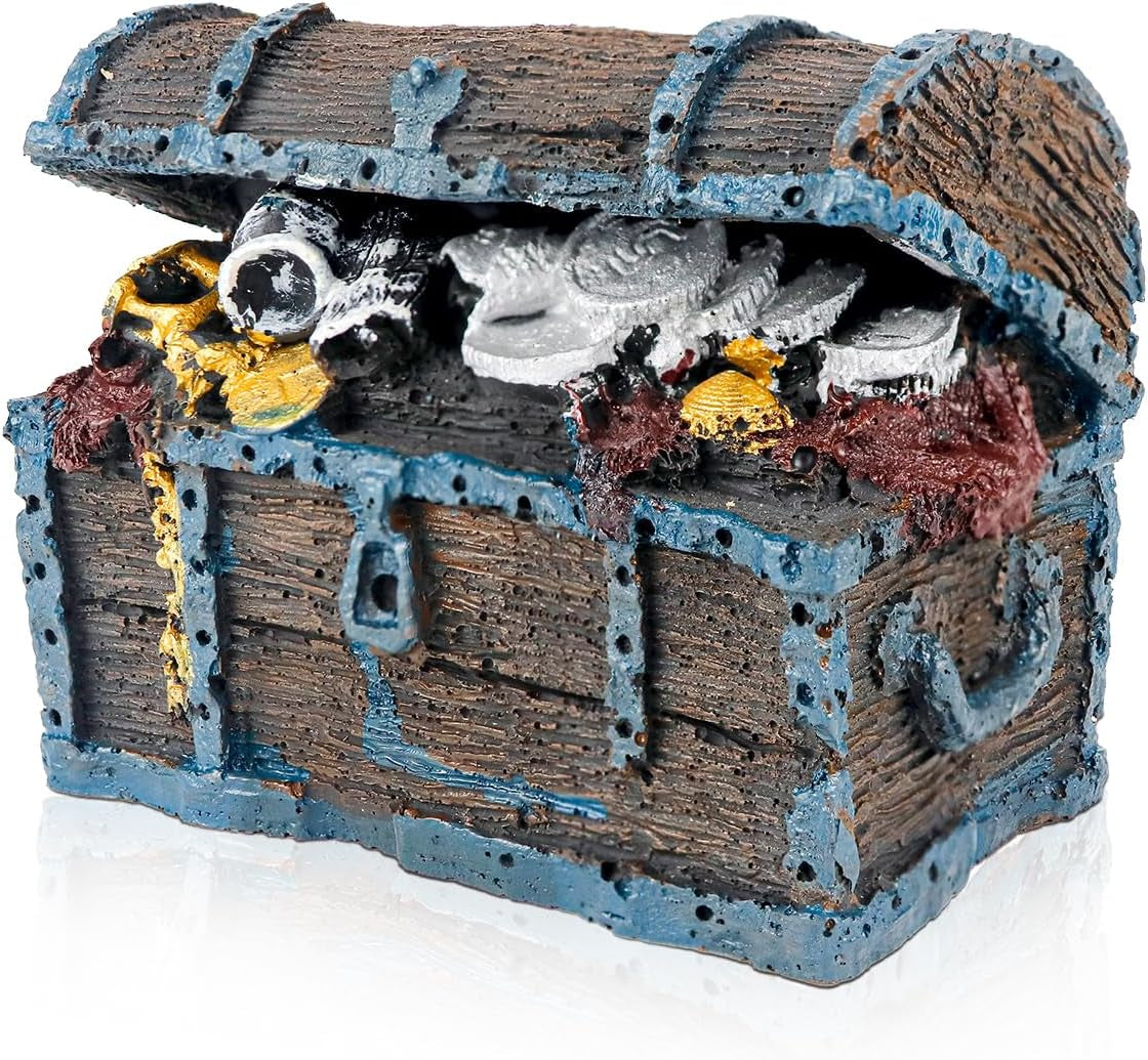 Aquarium Decorations Resin Treasure Box Ornaments Simulation Treasure Chest Aquarium Landscape Decoration for Fish Tank