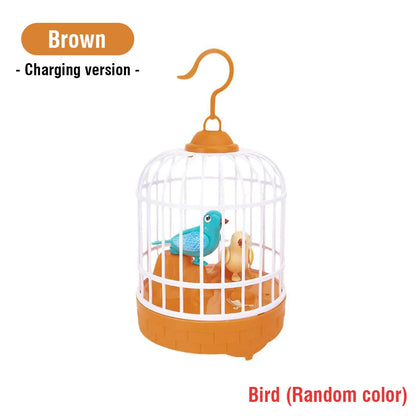 Talking Electric Bird Cage Toys Pet Inductive Voice Controll Simulation Singing Parrot Light Sound Children'S Education Toy Gift