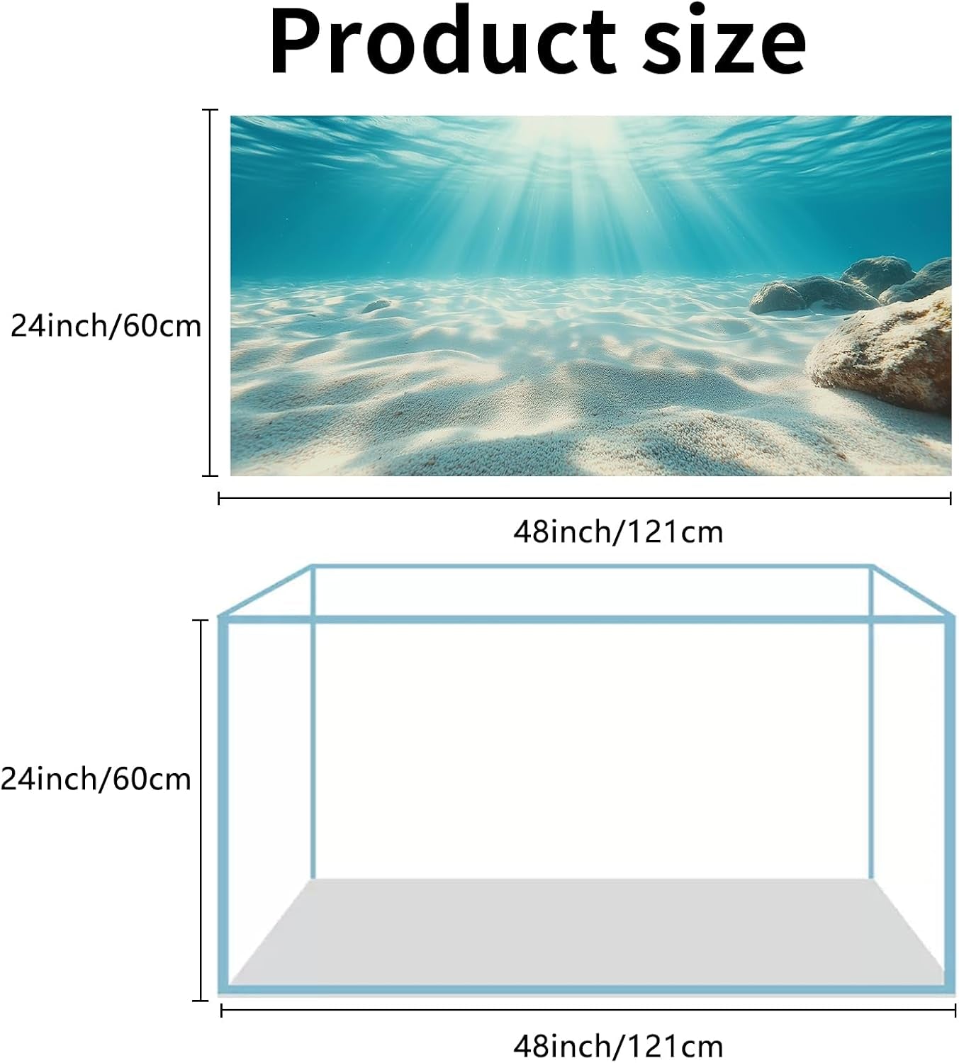 3 PCS Aquarium Background, 48X24 Inch Polyester Fish Tank Background | Cloth Fish Tank Background, Undersea Ruins Floor Sunshines & Tree Wood Branches Aquatic Plants