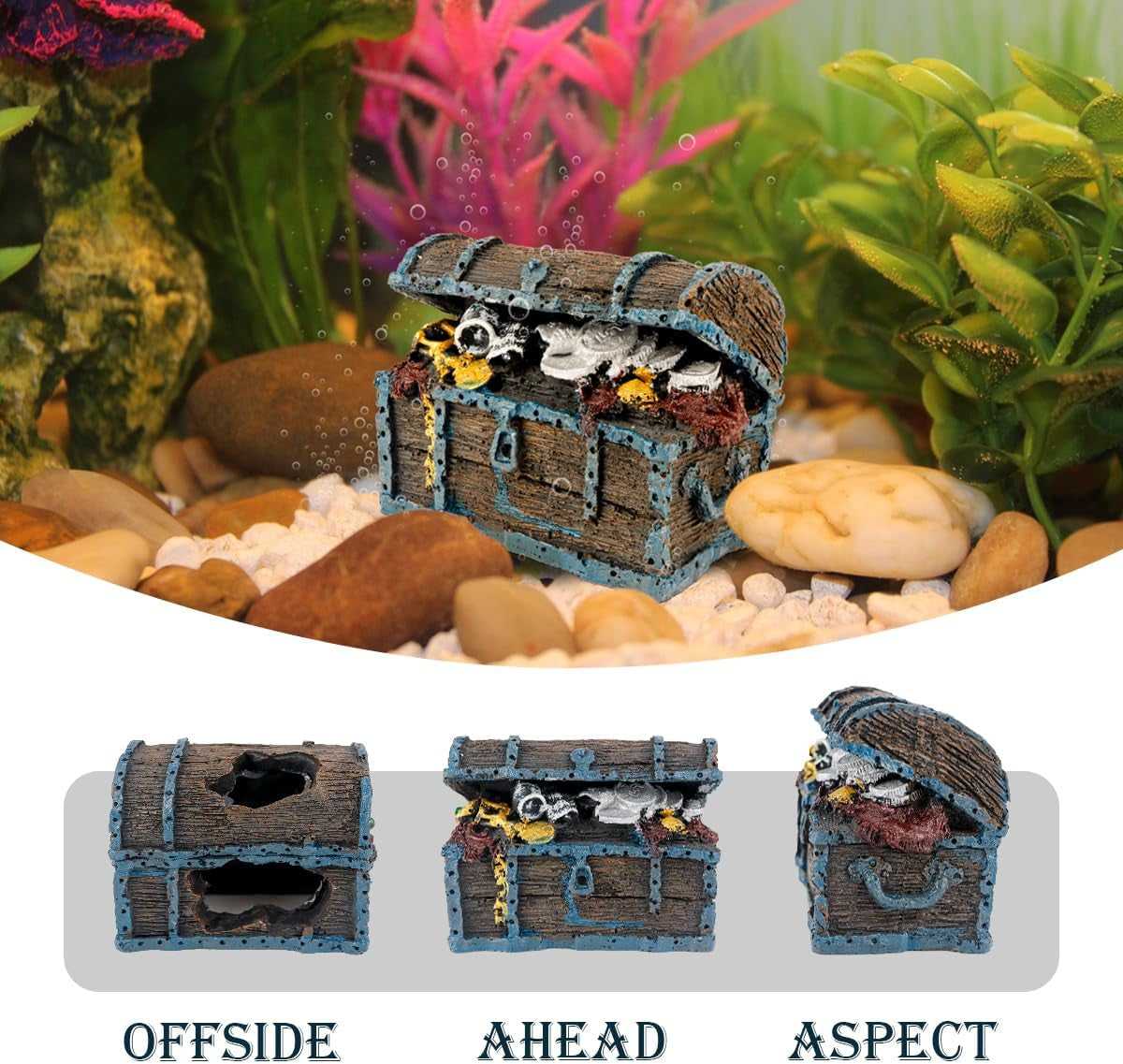 Aquarium Decorations Resin Treasure Box Ornaments Simulation Treasure Chest Aquarium Landscape Decoration for Fish Tank
