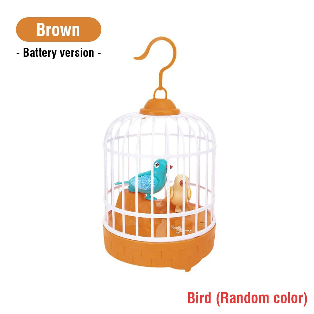 Talking Electric Bird Cage Toys Pet Inductive Voice Controll Simulation Singing Parrot Light Sound Children'S Education Toy Gift
