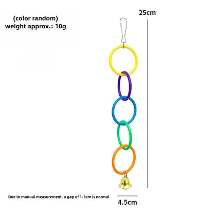 Parrot Swing Toy Bird Cage Toys with Bell Sound Colorful Climbing Ring for Lovebirds Color Ring Grinder Nibble Bird Toy Cage