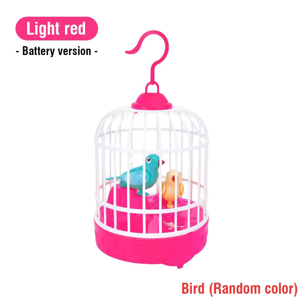 Talking Electric Bird Cage Toys Pet Inductive Voice Controll Simulation Singing Parrot Light Sound Children'S Education Toy Gift