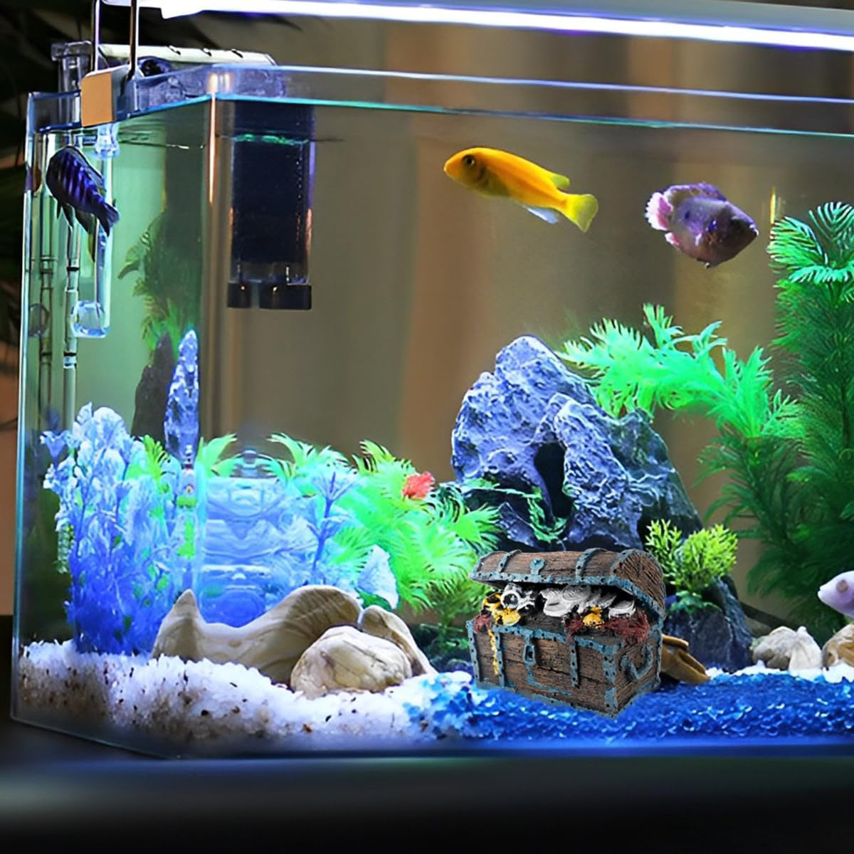 Aquarium Decorations Resin Treasure Box Ornaments Simulation Treasure Chest Aquarium Landscape Decoration for Fish Tank