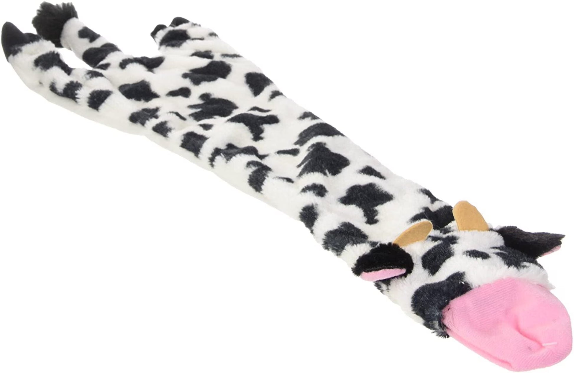 Skinneeez Crinkle Dog Toy, Stuffing-Free Cow Toy with Squeaker for Small Dogs and Puppies,For Moderate Chewers 14 Inch