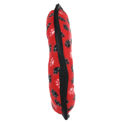 Tuffy Ultimate Ring Red Paw Durable Plush Squeaky Dog Toy