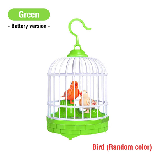 Talking Electric Bird Cage Toys Pet Inductive Voice Controll Simulation Singing Parrot Light Sound Children'S Education Toy Gift