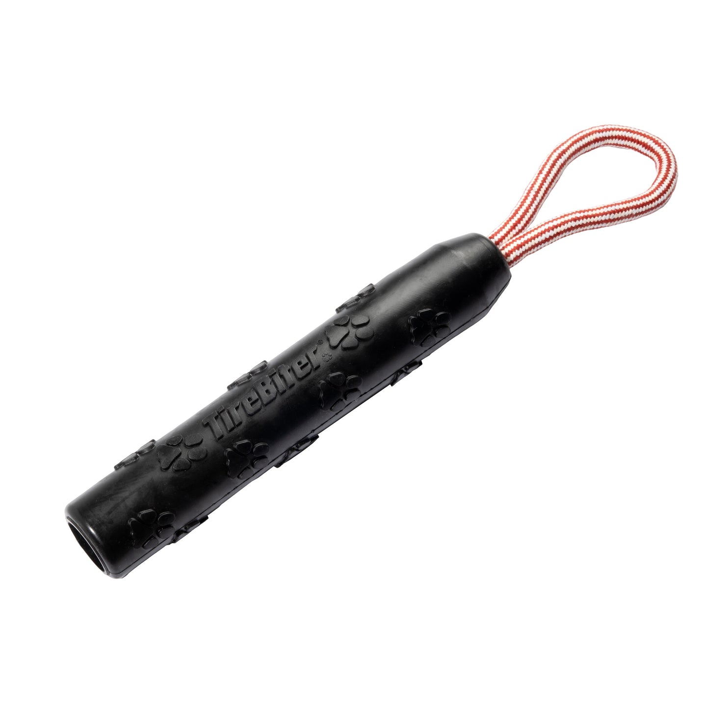 Tirebiter Advanced Retriever Rubber Dog Toy W/Cottonblend Assorted Color Loop Rope Handle, 11"