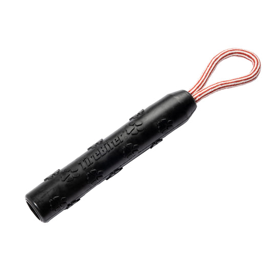 Tirebiter Advanced Retriever Rubber Dog Toy W/Cottonblend Assorted Color Loop Rope Handle, 11"