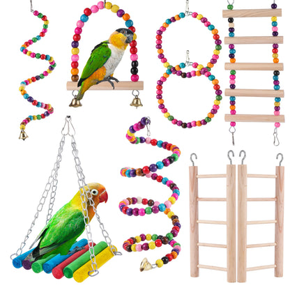 Parrot Bird Toys Accessories Articles Parrot Bite Pet Bird Toy for Parrot Training Bird Toy Swing Ball Bell Standing
