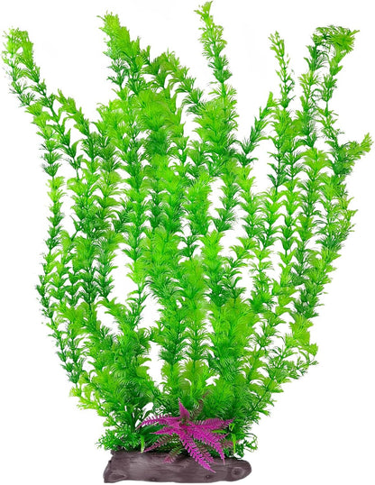 Aquarium Plastic Plants Aquarium Decor Artificial Fish Tank Plants,Tall Fish Tank Decorations, Extra Large Aquarium Plant 20.4-Inch Tall,1Pcs