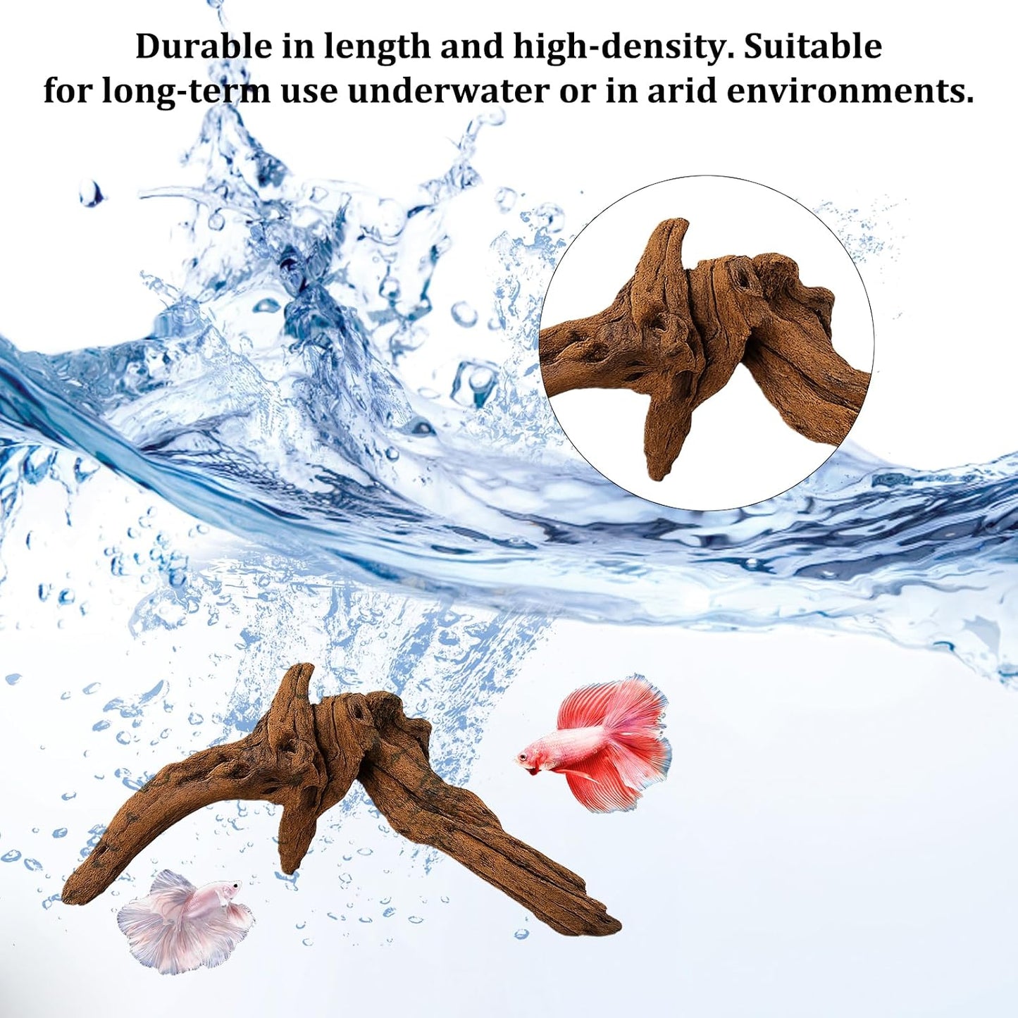 4PCS Driftwood for Aquarium, 1.96''-5.91'' Aquarium Driftwood, Fish Tank Driftwood, Ideal for Fish Tanks, Freshwater Aquariums, Terrariums（Random Style）
