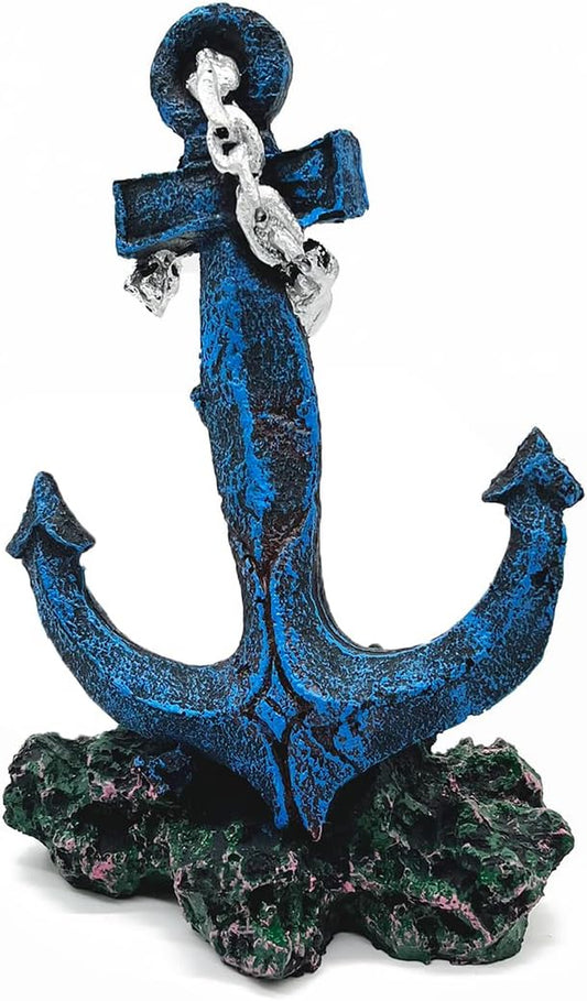 Aquarium Anchor Decor, Realistic Ship Anchor Ornament for Fish Tank, Resin Underwater Decoration for Freshwater & Saltwater