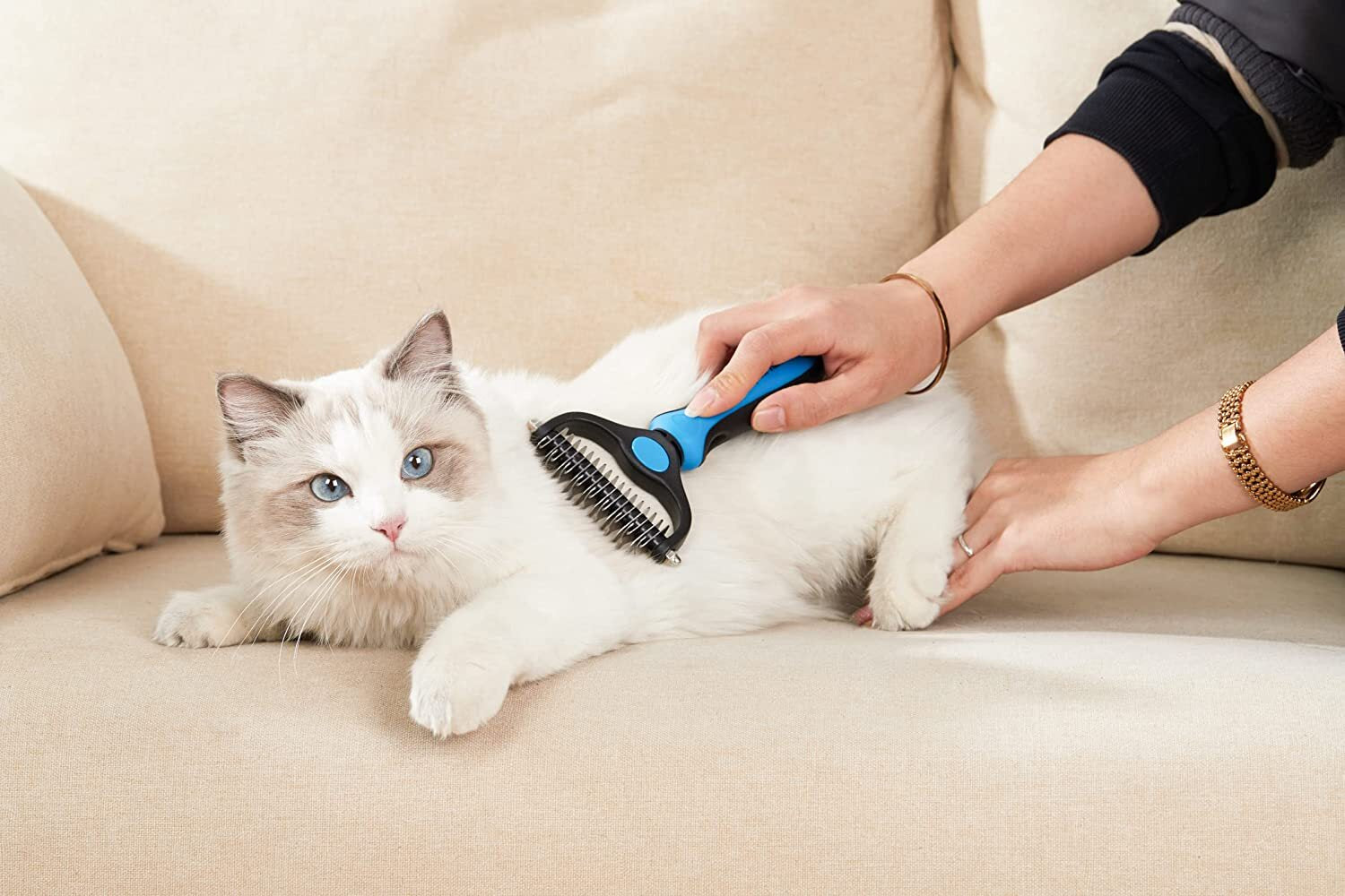 Pet Shedding Brush Grooming 2 Sided Undercoat Dog Cat Comb Tool Pets NEW