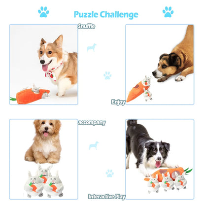 Easter Interactive Dog Toys，Hide and Seek Dog Squeaky Toys and Puppy Toys Puzzles, Rabbit