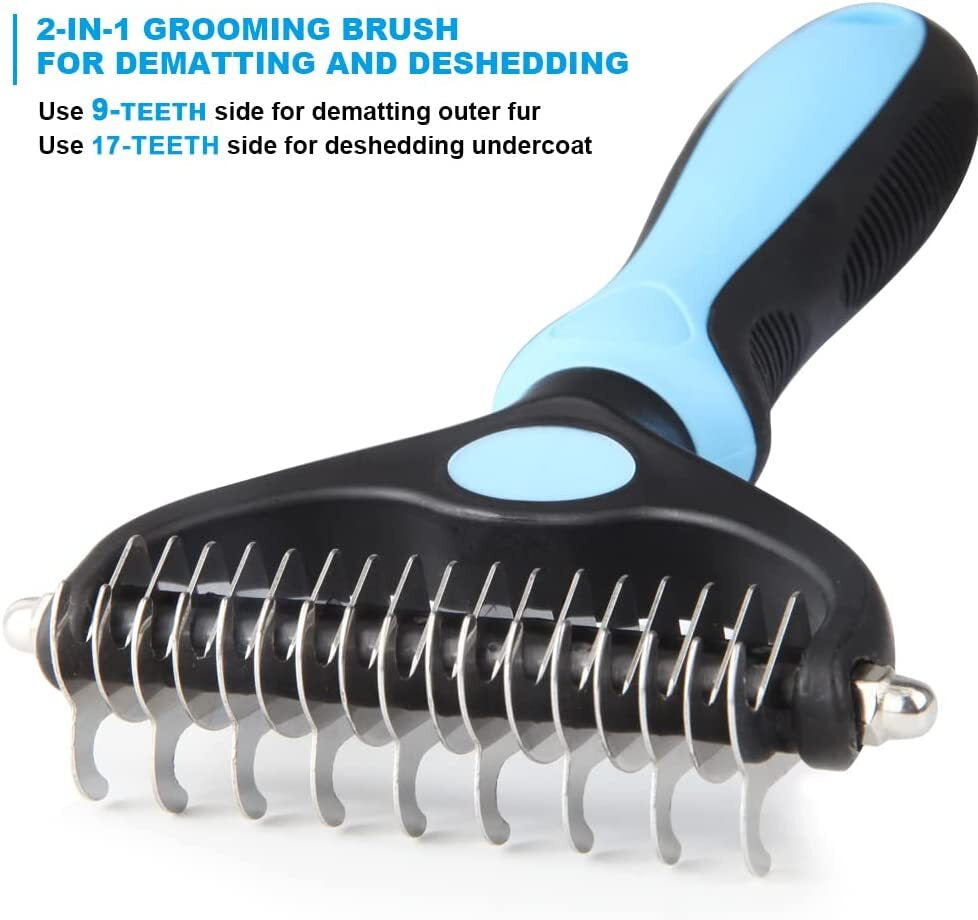 Pet Shedding Brush Grooming 2 Sided Undercoat Dog Cat Comb Tool Pets NEW