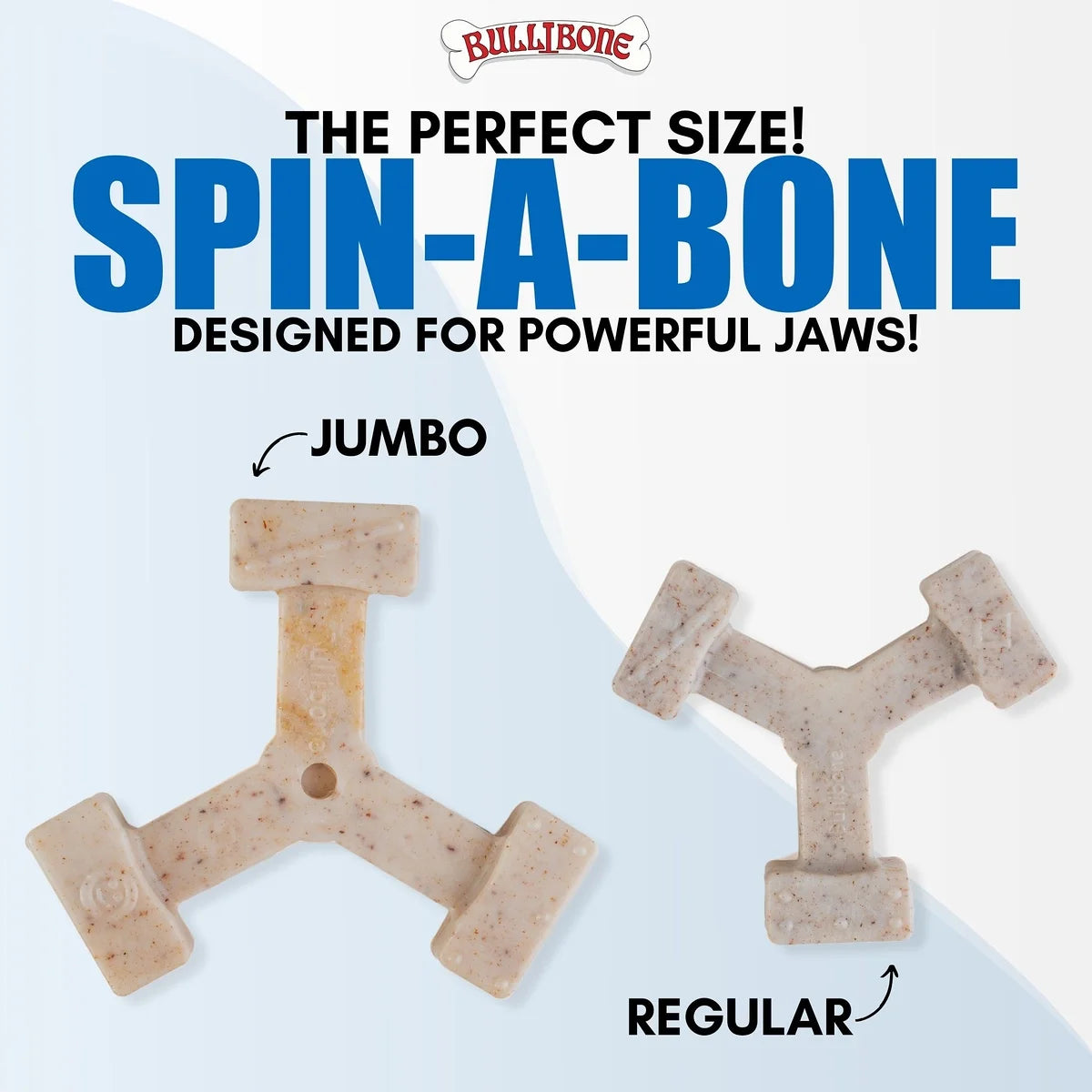 Spin-A-Bone Dog Chew Toy for Dental Health with Bacon Flavor