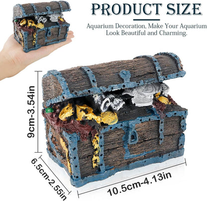Aquarium Decorations Resin Treasure Box Ornaments Simulation Treasure Chest Aquarium Landscape Decoration for Fish Tank