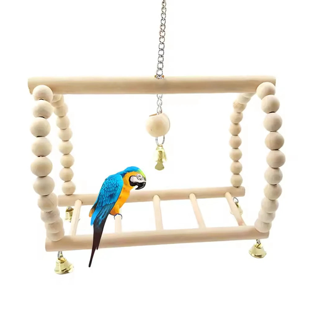 8PCS Chewing Standing Hanging Hammock Climbing Ladder Bird Cage Toys for Budgerigar, Parakeet and Other Small to Medium Birds