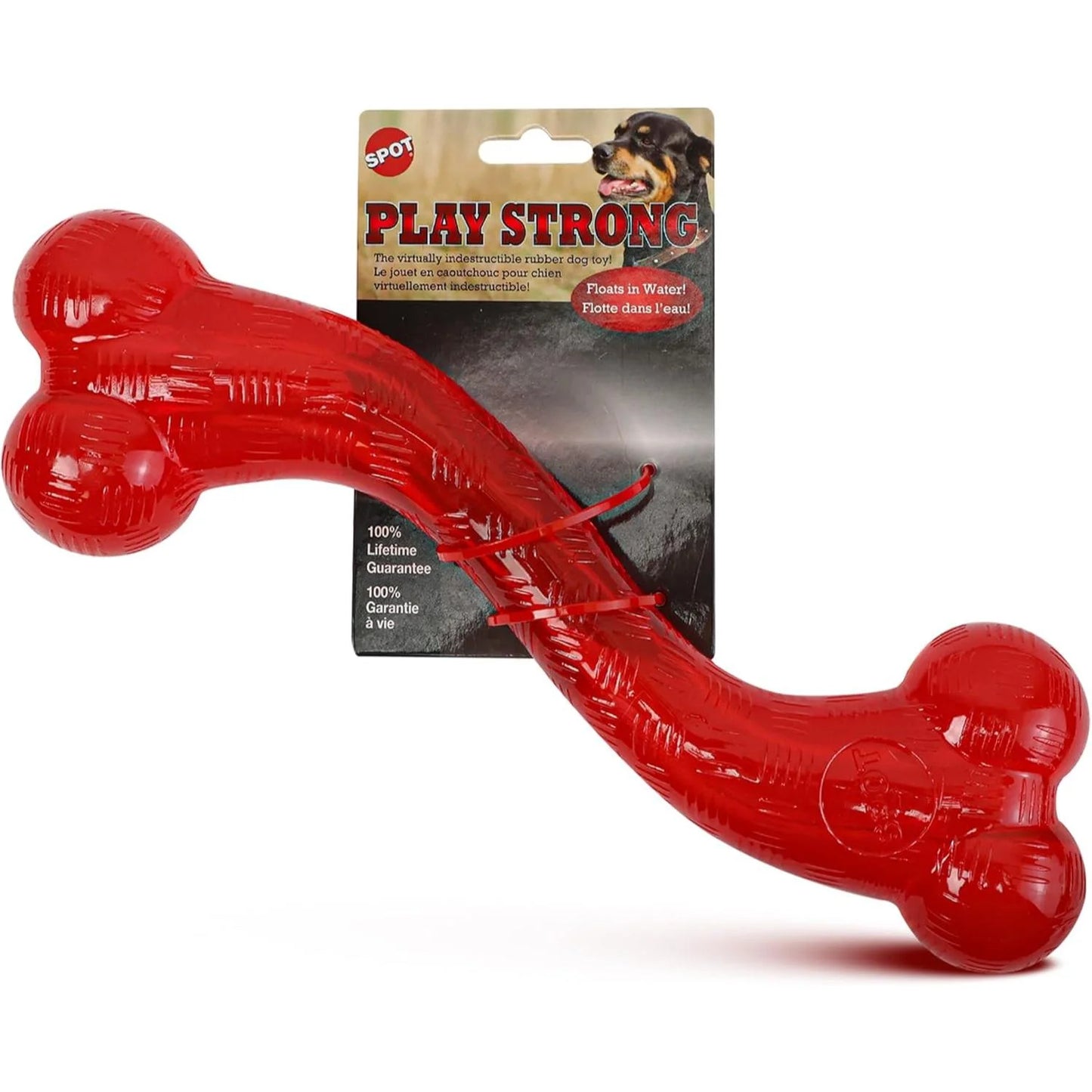 Play Strong Rubber Bones for Dogs, Durable S-Shaped Treat To,For Aggressive Chewers, Large Dogs & Puppies up to 90Lbs , 12In