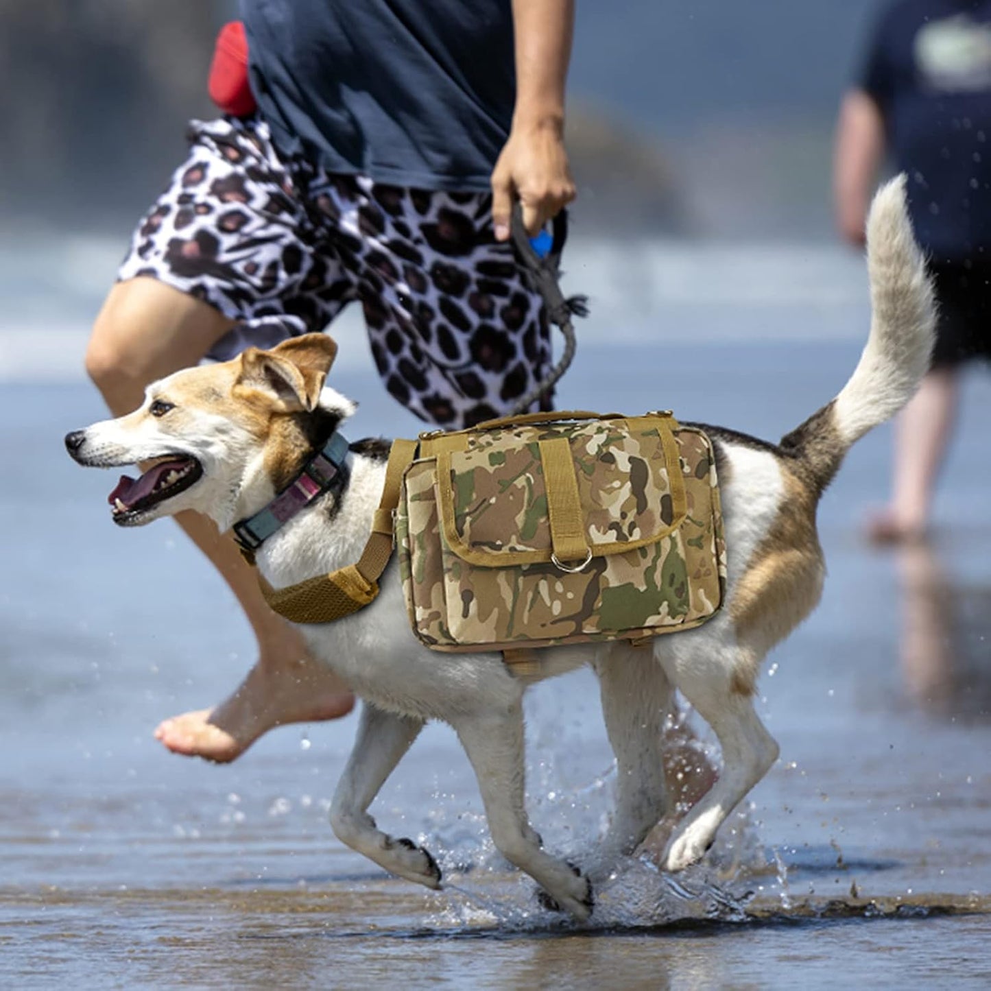 Dog Backpacks Pet Harness Carrier Travel Camping Hiking Backpack Saddle Bag with Dog Leash Adjustable Free Size for Medium & Large Dog