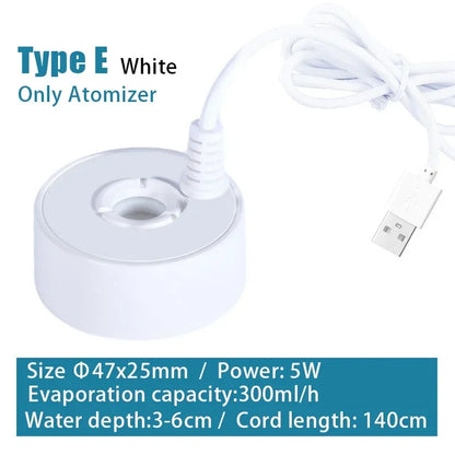 2-IN-1 USB 5V Water Pump Ultrasonic Atomizer Mist Maker Fogger for Pond Garden Rockery Fountain Fish Tank Landscaping Humidifier
