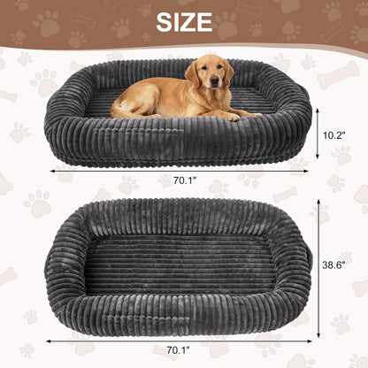 Human Dog Bed for Adult,Large Dog Bed 70"X38"X10" | Orthopedic Washable XL Dog Bed with Memory Foam (Darkgrey)