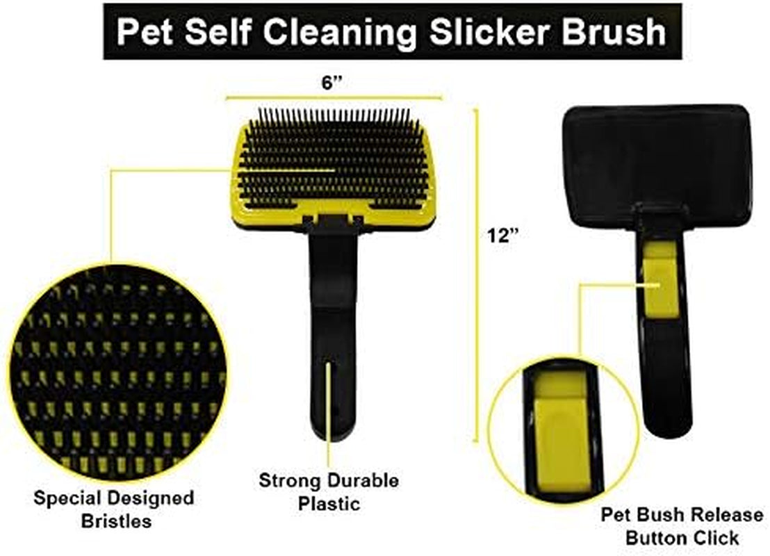 3 Pack Flea Comb Lice Comb for Cats, Dogs Grooming Fine Tooth Hair Combs - Double Sided Easy Pet Flea Remover