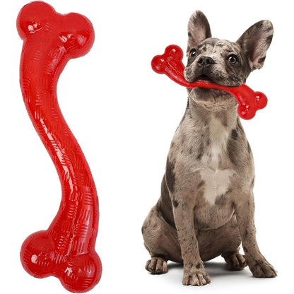 Play Strong Rubber Bones for Dogs, Durable S-Shaped Treat To,For Aggressive Chewers, Large Dogs & Puppies up to 90Lbs , 12In