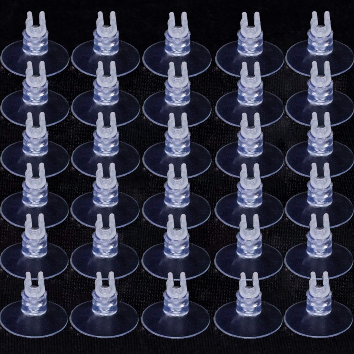 30 Pack Aquarium Suction Cup Clips Airline Tube Holders Clamps Fish Tank Hose Holder Clips for Air Line Tubing 3/16