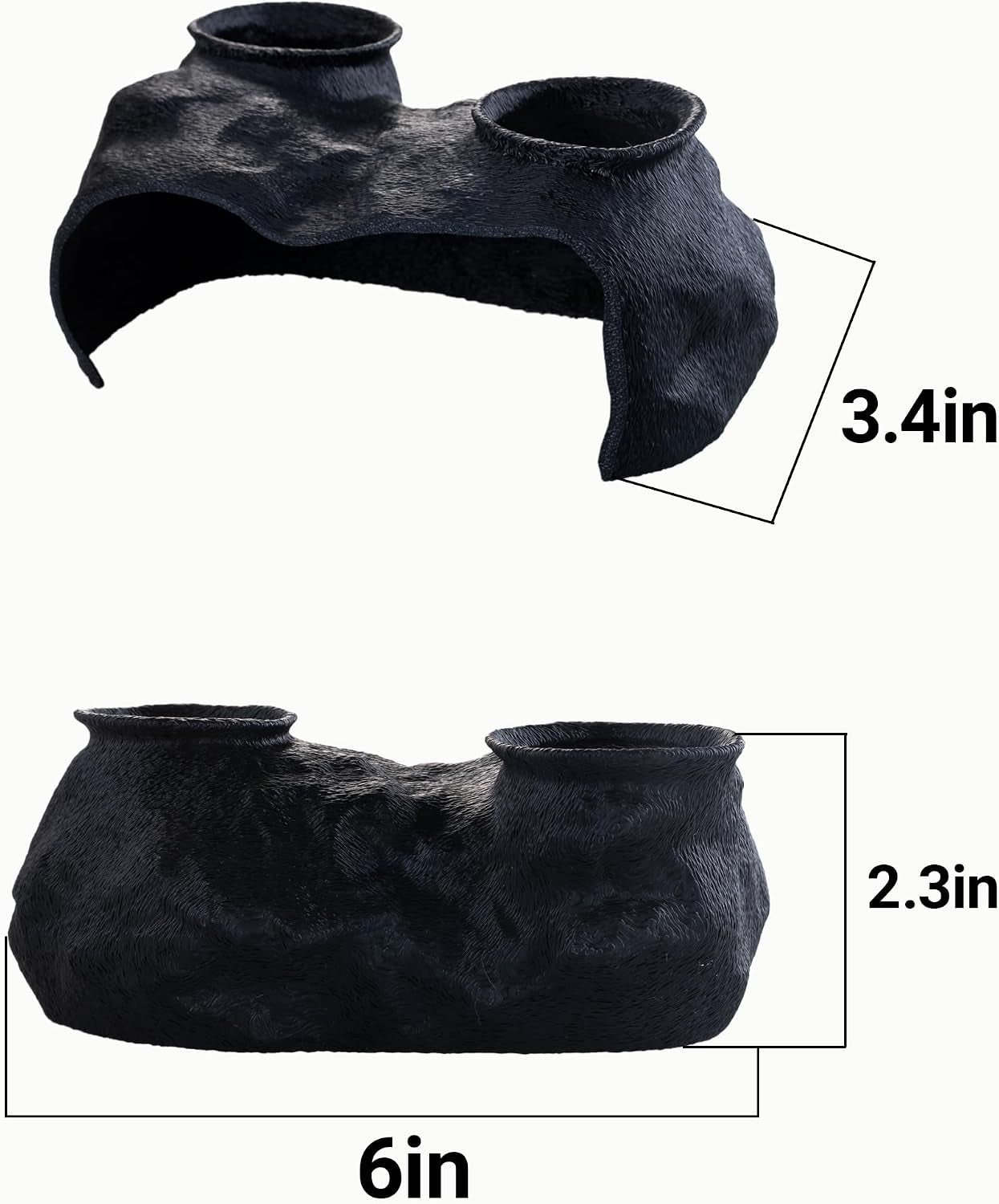 Dual-Entrance Rock-Texture Cave – Fish Tank Decor & Aquarium Cave with 2 Tunnels, Pleco Cave 6×3.4×2.3In