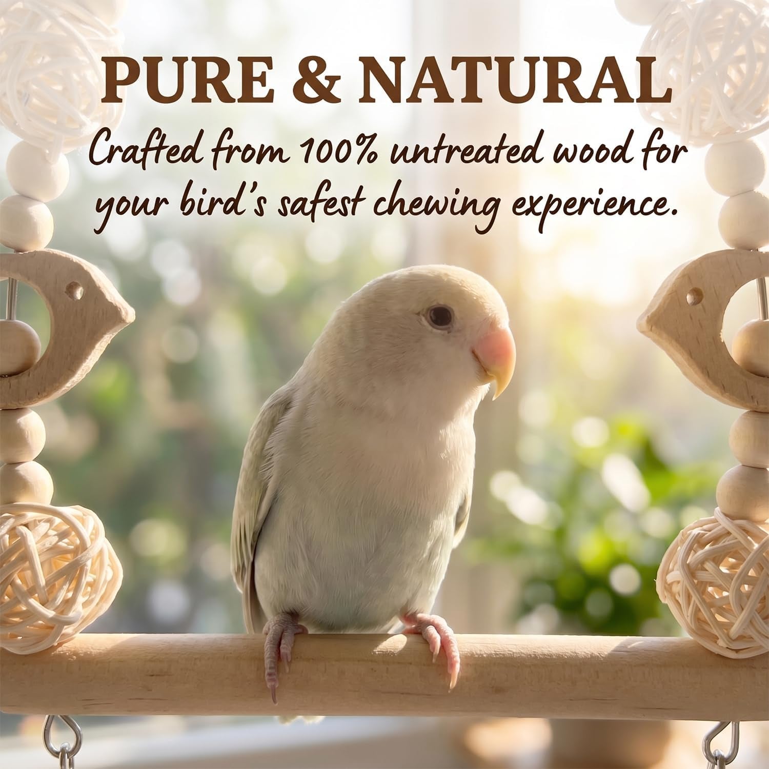 Bird Swing Bird Toys Parrot Toys Parakeet Toys Bird Cage Accessories for Budgerigar, Parakeet, Conure, Cockatiel, Mynah, Love Birds, Finches (A)