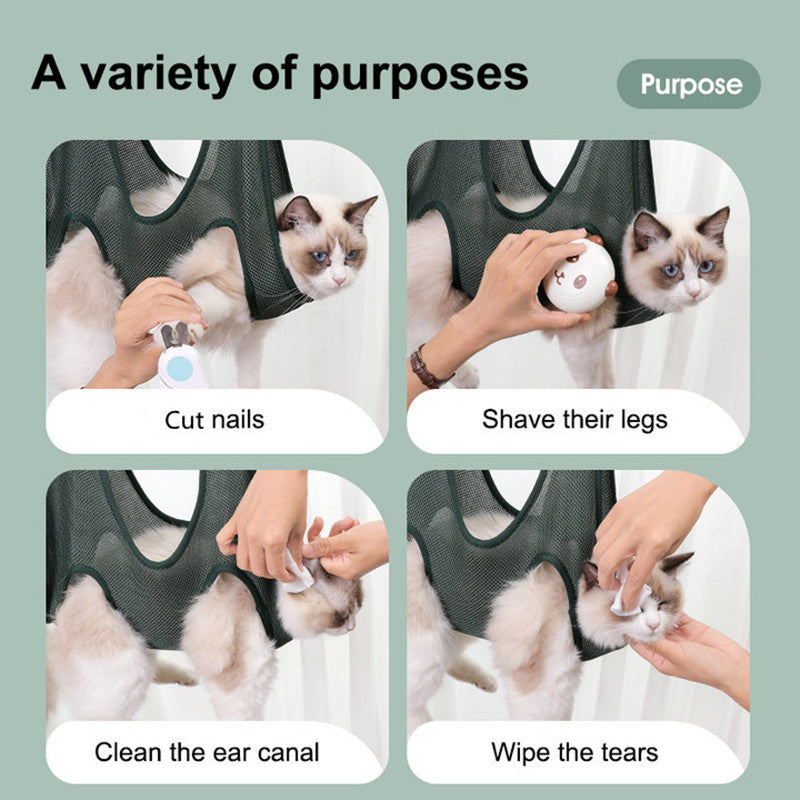 Pet Grooming Hammock Harness for Cats and Dogs, Cat Grooming Sling for Trimming Nail and Ear Care, Pet Hammock Restraint Bag