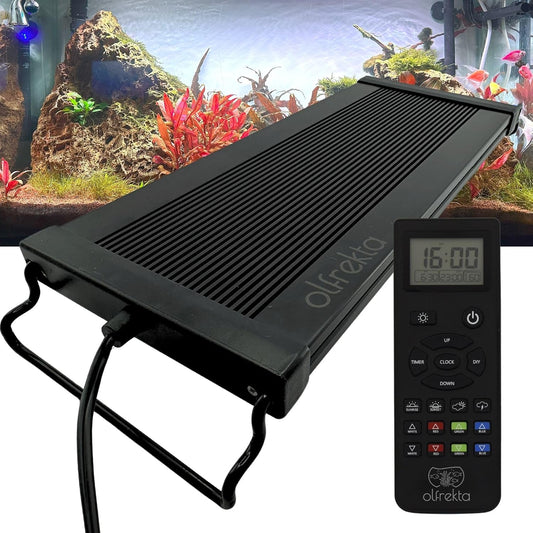 Full Spectrum LED Aquarium Light - High Power LED Fish Tank Light with Remote Control | Smart WRGB Aquarium Lights for Fish Tank with 24 Hour Cycle | 30"-36" | 52W |