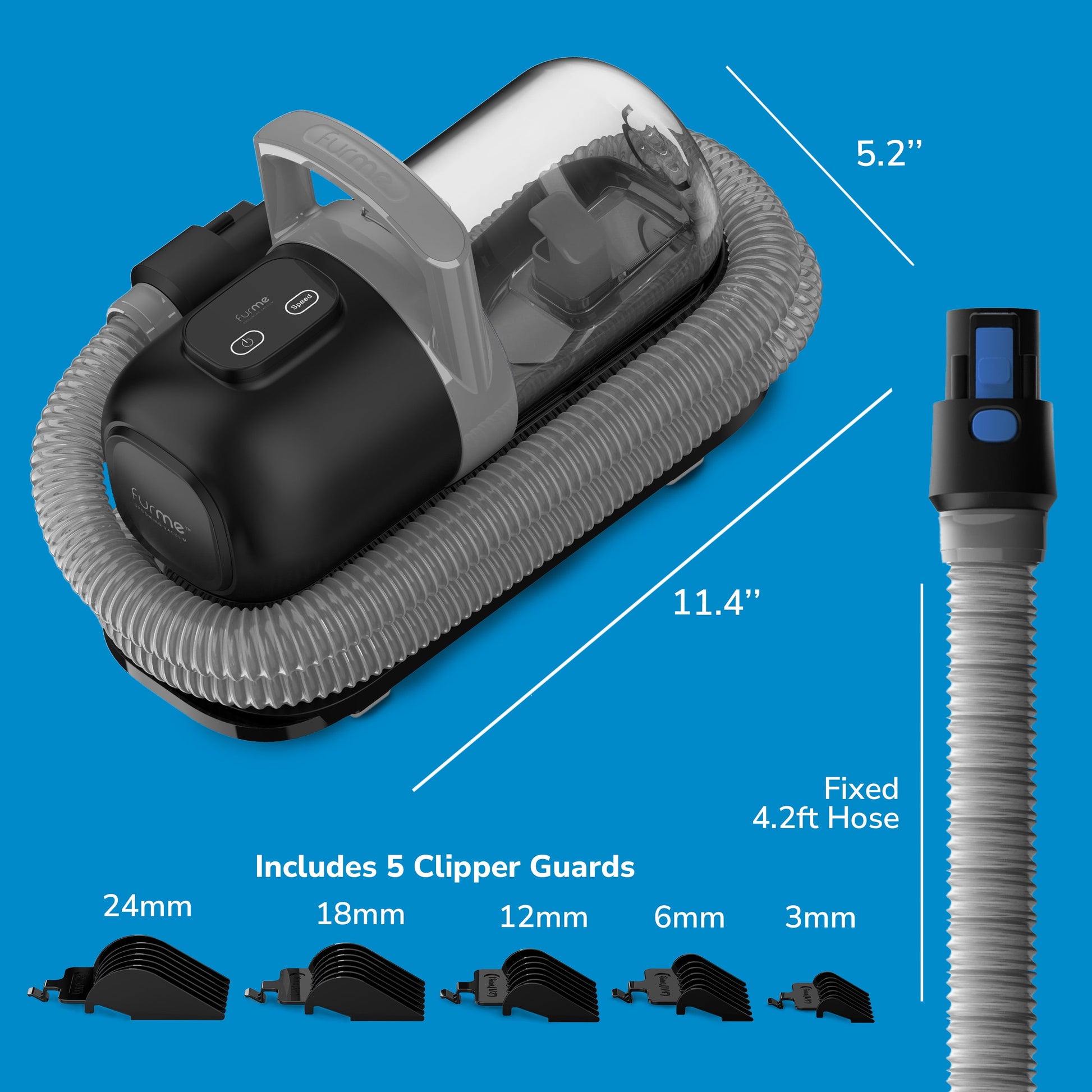 Furme Original Pet Grooming Vacuum Kit, 5 Pet Grooming Tools, Works for All Dogs, Cats, and Pet Fur
