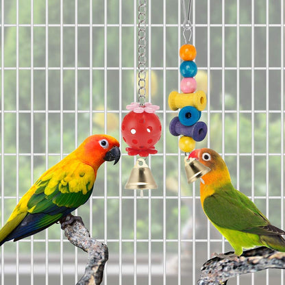 Bird Parakeet Toys - Swing Hanging Standing Chewing Hammock Climbing Ladder Bird Cage Colorful Toys Suitable for Budgerigar, Parakeet, Conure, Cockatiel, Mynah, Love Birds, Finches