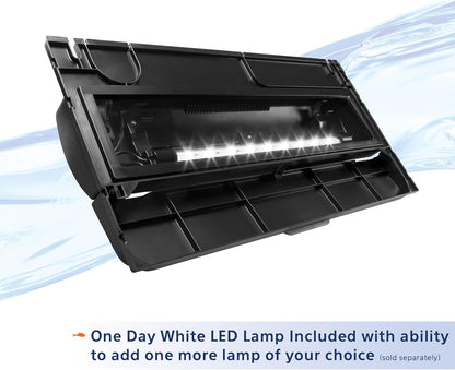 LED Deluxe Fish Tank Aquarium Full Hood with LED Light, Black, 20 Inch