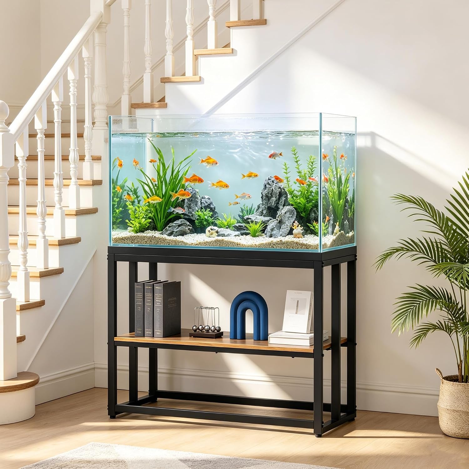 40 Gallon Fish Tank Stand for Aquarium Stand Metal Fish Tank Stand,Brown | Powder Metal Fish Tank Stand 36.6"X18.5"X30"Dual-Layer Design Terrarium Stand Ideal for Home and Office & Small Pet Shop