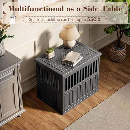 Dog Crate Furniture,Dog Kennel Indoor for Small Dogs,30"X21"X 25" | Heavy Duty Dog Crate Furniture, End Table & TV Stand, Secure Lock, Easy Assembly, Fits Small Dogs, Black