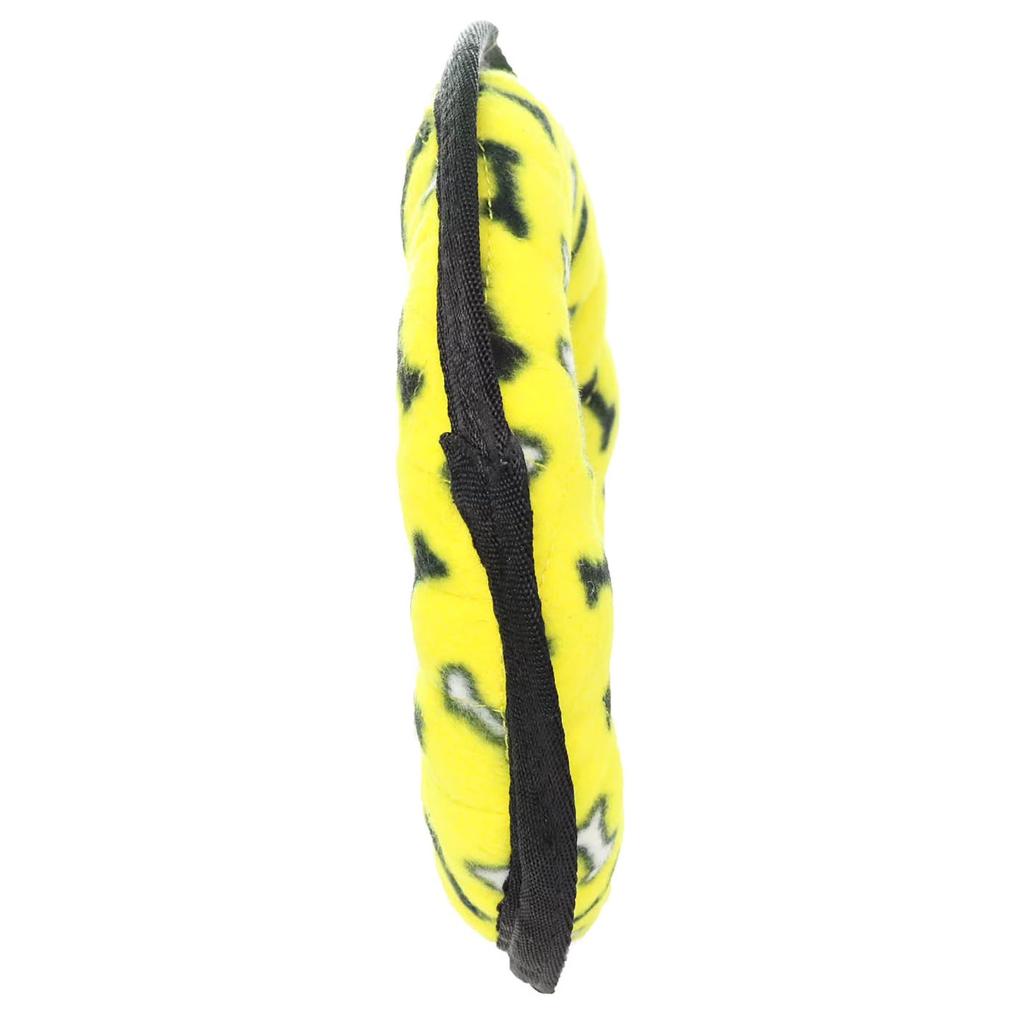 Tuffy Medium Ring Yellow Bone Durable Plush Squeaky Dog Toy