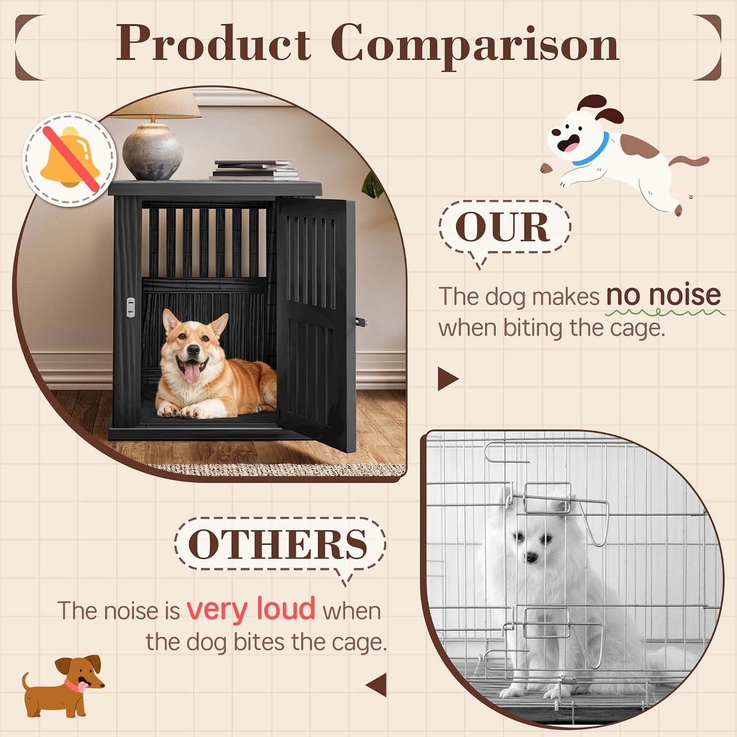 Dog Crate Furniture,Dog Kennel Indoor for Small Dogs,30"X21"X 25" | Heavy Duty Dog Crate Furniture, End Table & TV Stand, Secure Lock, Easy Assembly, Fits Small Dogs, Black