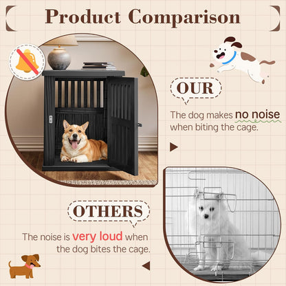 Dog Crate Furniture,Dog Kennel Indoor for Small Dogs,30"X21"X 25" | Heavy Duty Dog Crate Furniture, End Table & TV Stand, Secure Lock, Easy Assembly, Fits Small Dogs, Black