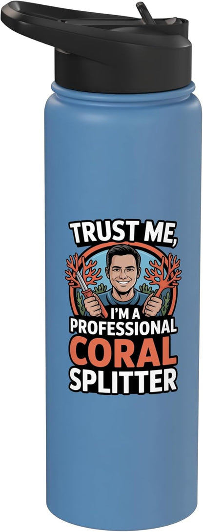 Coral Fragging Reef Aquarist Marine Biology Aquarium Stainless Steel Insulated Water Bottle