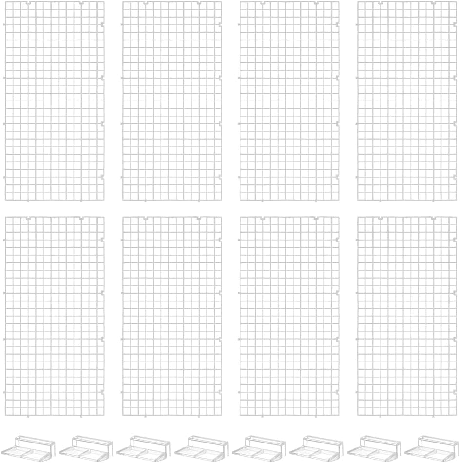 8 Pcs Clear Aquarium Lid Hood, 5.9X11.7X0.3 Inch Rectangular Fish Tank Top Cover, Plastic Grid Isolation Board with 8 Pcs Aquarium Plastic Cover Board Clips