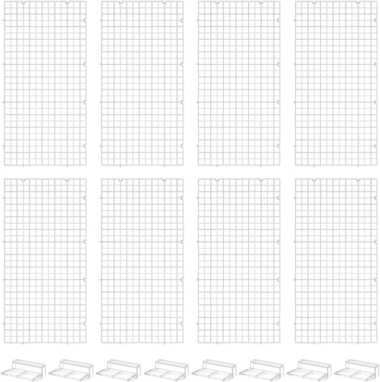 8 Pcs Clear Aquarium Lid Hood, 5.9X11.7X0.3 Inch Rectangular Fish Tank Top Cover, Plastic Grid Isolation Board with 8 Pcs Aquarium Plastic Cover Board Clips