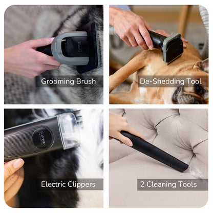 Furme Original Pet Grooming Vacuum Kit, 5 Pet Grooming Tools, Works for All Dogs, Cats, and Pet Fur