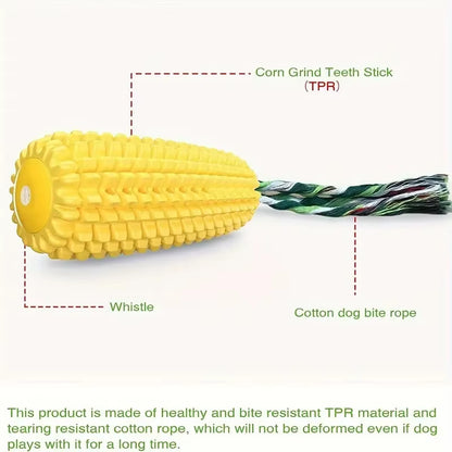 Dog Chew Toys for Aggressive Chewers, Tough Durable Squeaky Interactive Dog Toys, Puppy Teeth Chew Corn Stick Toy for Small Larg