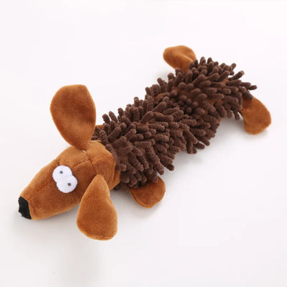 New Durable Pet Dog Plush Toy for Small Breeds - Animal Shape Squeaky Chew Cleaning Toy for Chihuahua Yorkshire Bichon Puppies