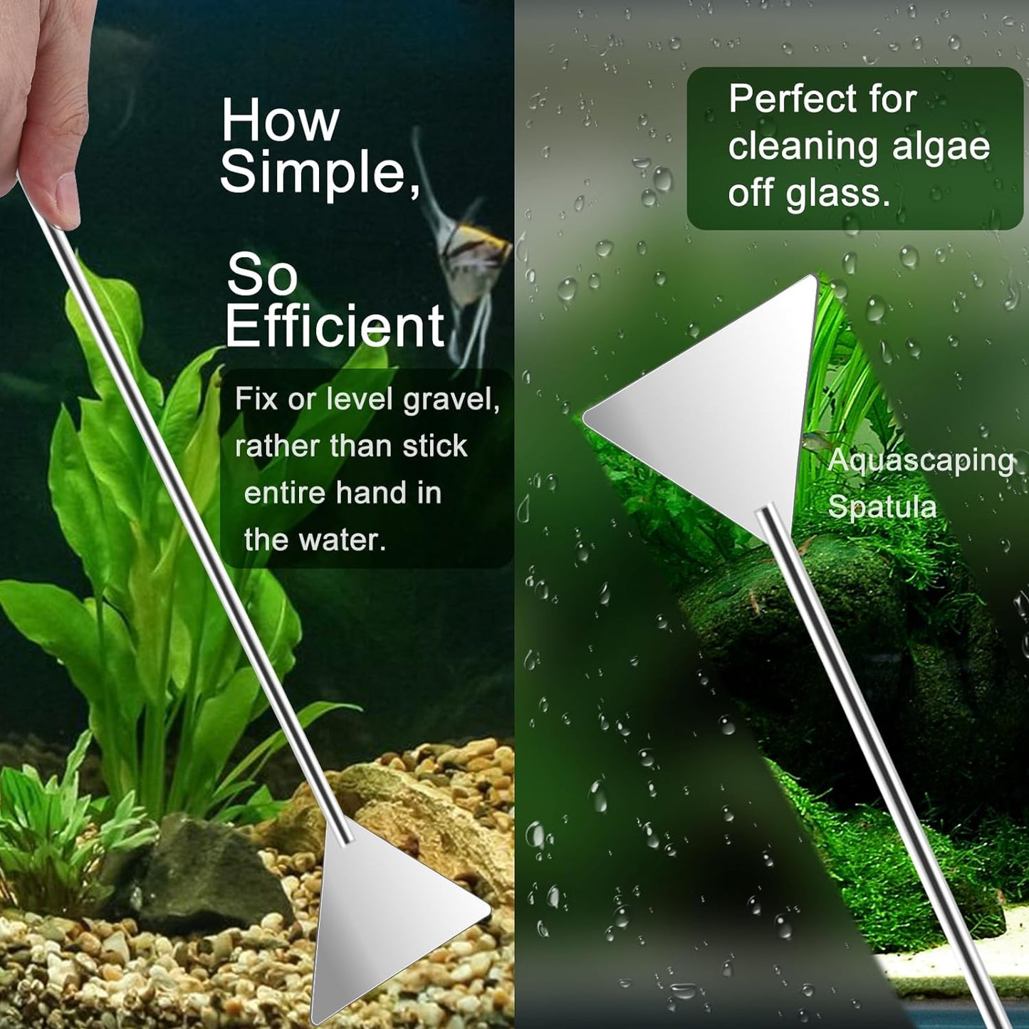 4Pcs Aquascaping Tools,  Aquascape Kit, Long and Strong Aquarium Tweezers, Scissors, Algae Scraper, Aquarium Plant Tools, Fish Tank Plant Trimming Kit
