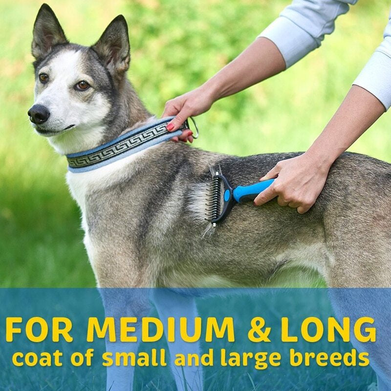 Pet Shedding Brush Grooming 2 Sided Undercoat Dog Cat Comb Tool Pets NEW